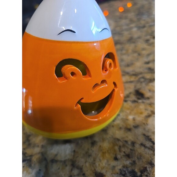 Mr. Halloween Ceramic Candy Corn With Faces Mr. Christmas Light Up Candy Corn - Picture 15 of 15